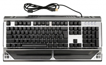 Клавиатура Оклик 980G HUMMER механическая серебристый/черный USB for gamer LED (подставка для запястий) (499580) от магазина РЭССИ