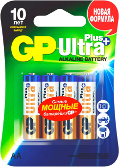 Батарея GP Ultra Plus Alkaline 15AUPNEW-2CR4 AA (4шт) блистер от магазина РЭССИ