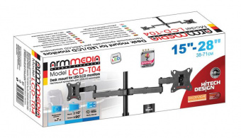 Кронштейн для мониторов Arm Media LCD-T04 черный 15"-28" макс.14кг настольный поворот и наклон от магазина РЭССИ