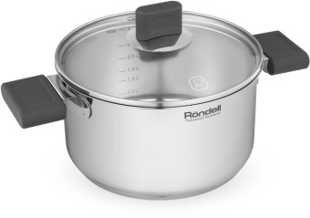 Кастрюля Rondell Quadro RDS-1596 3.1л. d=20см (с крышкой) стальной от магазина РЭССИ