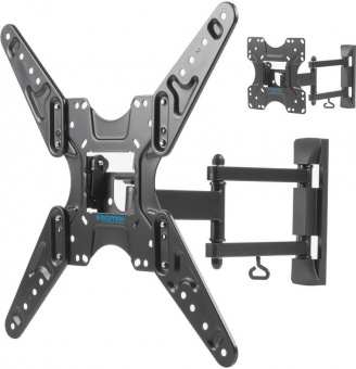 Кронштейн для телевизора Kromax OPTIMA-414 черный 20"-55" макс.30кг настенный поворотно-выдвижной и наклонный от магазина РЭССИ