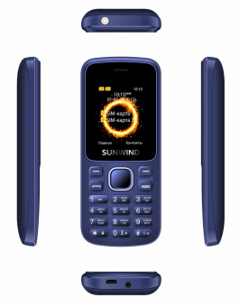 Мобильный телефон SunWind A1701 CITI 32Mb синий моноблок 2Sim 1.77" 128x160 GSM900/1800 GSM1900 FM microSD max32Gb от магазина РЭССИ
