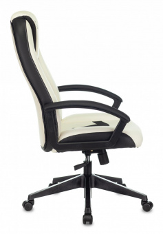 Кресло игровое Zombie 8 белый/черный эко.кожа крестов. пластик от магазина РЭССИ