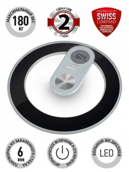 Весы напольные электронные Polaris PWS 1858DG макс.180кг черный от магазина РЭССИ