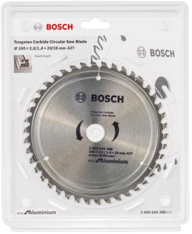 Диск пильный по алюм. Bosch ECO ALU (2608644388) d=160мм d(посад.)=20мм (циркулярные пилы) от магазина РЭССИ