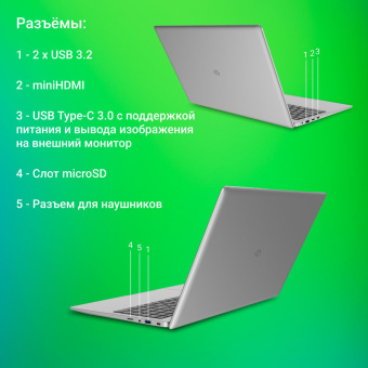 Ноутбук Digma EVE C5403 Celeron N4020 4Gb SSD128Gb Intel UHD Graphics 600 15.6" IPS FHD (1920x1080) Windows 11 Professional silver WiFi BT Cam 5000mAh (DN15CN-4BXW02) от магазина РЭССИ
