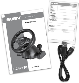 Руль Sven GC-W150 16кноп. (с педалями) черный от магазина РЭССИ