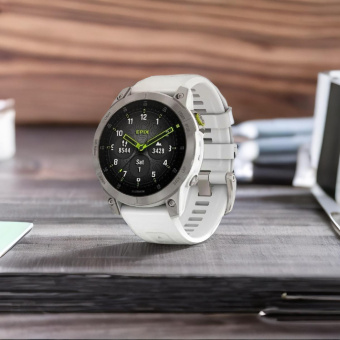 Смарт-часы Garmin Epix Gen 2 Sapphire 33.02мм 1.3" AMOLED корп.титан рем.белый (010-02582-21) от магазина РЭССИ