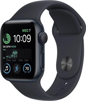 Смарт-часы Apple Watch SE 2024 A2722 40мм OLED корп.темная ночь Sport Band рем.темная ночь разм.брасл.:160-210мм (MXE93LL/A) от магазина РЭССИ