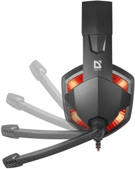 Наушники с микрофоном Defender Warhead G-370 черный/красный 2м накладные оголовье (64037) от магазина РЭССИ