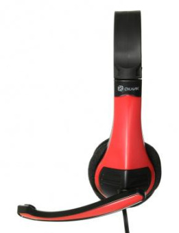 Наушники с микрофоном Оклик HS-M150 черный/красный 2.2м накладные оголовье (359486) от магазина РЭССИ