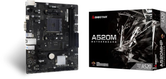 Материнская плата Biostar A520MHP Soc-AM4 AMD A520 2xDDR4 mATX AC`97 8ch(7.1) GbLAN RAID+VGA+HDMI от магазина РЭССИ
