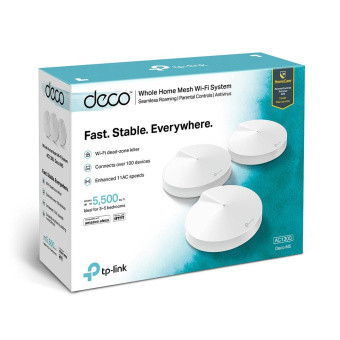 Бесшовный Mesh роутер TP-Link Deco M5 (DECO M5(3-PACK)) AC1300 10/100/1000BASE-TX белый (упак.:3шт) от магазина РЭССИ