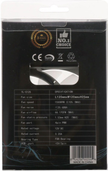 Вентилятор для корпуса Thermalright TL-C12S ARGB 120х120x25 черный 4-pin 25.6дБ Ret от магазина РЭССИ