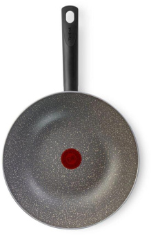 Сковорода ВОК (WOK) Tefal Natural Cook 04213628 круглая 28см покрытие: Mineralia+ non-stick ручка несъемная (без крышки) серый от магазина РЭССИ