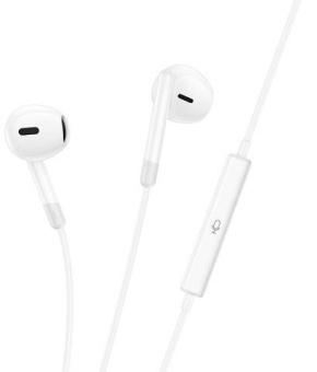 Гарнитура вкладыши Hoco M109 1.2м белый проводные в ушной раковине от магазина РЭССИ