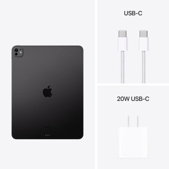Планшет Apple iPad Pro 2024 A2925 M4 9C RAM8Gb ROM256Gb 13" OLED 2752x2064 iOS черный космос 12Mpix 12Mpix BT WiFi 10hr от магазина РЭССИ