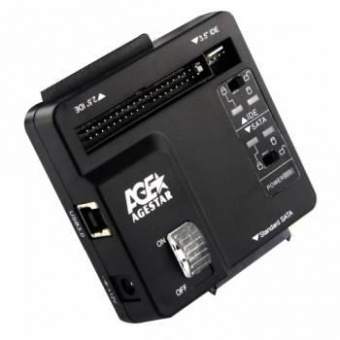 Адаптер-переходник для HDD/SSD AgeStar 3FBCP SATA IDE USB3.0 пластик черный от магазина РЭССИ