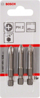 Набор бит Bosch PH2 XH (2607001528) универсал. (3пред.) для шуруповертов от магазина РЭССИ