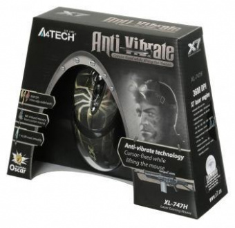 Мышь A4Tech Oscar Editor XL-747H коричневый/рисунок лазерная (3600dpi) USB2.0 (6but) от магазина РЭССИ