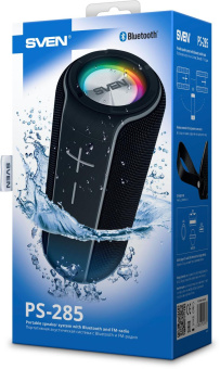 Колонка порт. Sven АС PS-285 черный 20W 1.0 BT/3.5Jack 10м 3000mAh (SV-020873) от магазина РЭССИ