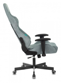 Кресло игровое Zombie VIKING KNIGHT Fabric серо-голубой Light-28 с подголов. крестов. металл от магазина РЭССИ