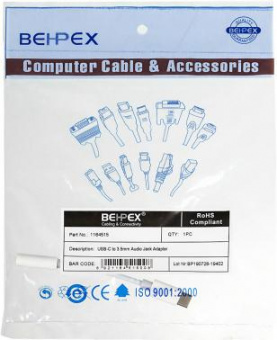 Переходник Jack 3.5 (f)-USB Type-C (m) 0.05м белый от магазина РЭССИ