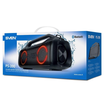 Колонка порт. Sven PS-390 черный 50W 2.0 BT/3.5Jack/USB 10м 3600mAh (SV-021306) от магазина РЭССИ