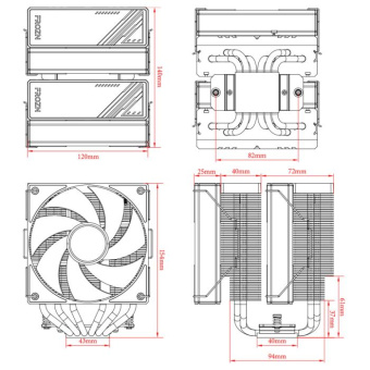 Устройство охлаждения(кулер) ID-Cooling Frozn A620 Soc-AM5/AM4/1151/1200/2066/1700 4-pin Al+Cu 270W 1190gr Ret от магазина РЭССИ