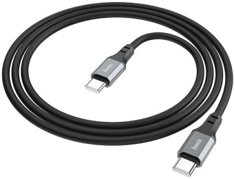 Кабель Hoco Spear X86 TYPE-C TO TYPE-C USB Type-C (m)-USB Type-C (m) 1м черный коробка от магазина РЭССИ