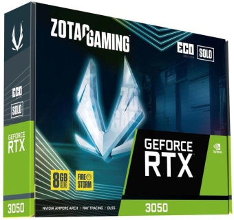 Видеокарта Zotac PCI-E 4.0 RTX 3050 ECO SOLO NVIDIA GeForce RTX 3050 8Gb 128bit GDDR6 1777/14000 HDMIx1 DPx3 HDCP Ret от магазина РЭССИ