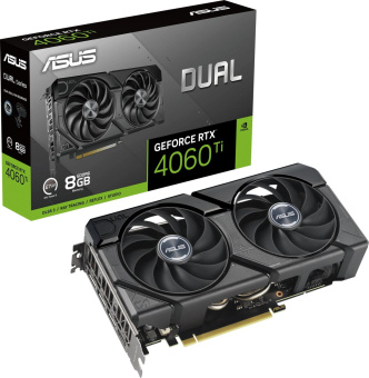 Видеокарта Asus PCI-E 4.0 DUAL-RTX4060TI-8G-EVO NVIDIA GeForce RTX 4060TI 8Gb 128bit GDDR6 2535/18000 HDMIx1 DPx3 HDCP Ret от магазина РЭССИ