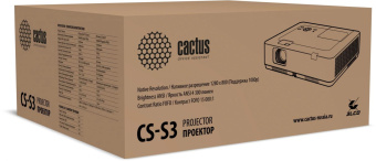 Проектор Cactus CS-S3.WT 3LCD 43000Lm LS 4300Lm ANSI (1280x1024) 15000:1 ресурс лампы:10000часов 1xUSB typeA 2xHDMI 4.7кг от магазина РЭССИ
