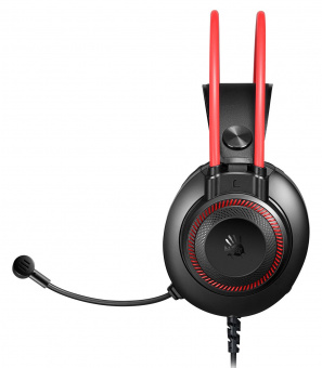 Наушники с микрофоном A4Tech Bloody G200 черный/красный 2м мониторные оголовье (G200  AUX3.5-4PIN +USB) от магазина РЭССИ
