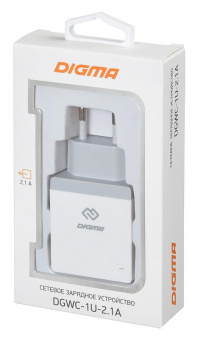 Сетевое зар./устр. Digma DGWC-1U-2.1A-WG 10.5W 2.1A USB универсальное белый от магазина РЭССИ