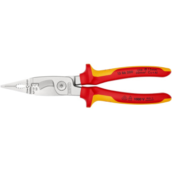 Электромонтажные клещи Knipex VDE 6-в-1 200 мм диэлектрические хром 2К ручки KN-1386200SB от магазина РЭССИ