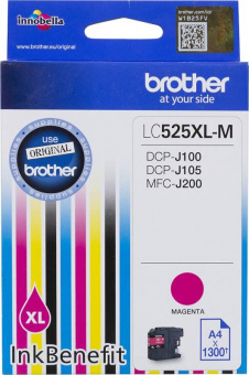 Картридж струйный Brother LC525XLM пурпурный (1300стр.) для Brother DCP-J100/J105/J200 от магазина РЭССИ