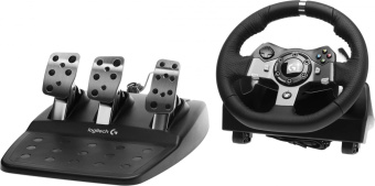 Руль Logitech G920 8кноп. (с педалями) черный от магазина РЭССИ