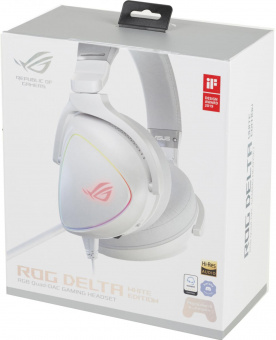 Наушники с микрофоном Asus ROG Delta белый/серый 1м мониторные оголовье (90YH02HW-B2UA00) от магазина РЭССИ