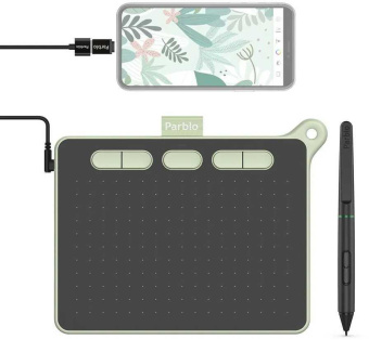 Графический планшет Parblo Ninos S USB Type-C черный/зеленый от магазина РЭССИ