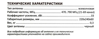 Антенна телевизионная Рэмо BAS-5137-DX МОСТ 33дБ активная черный каб.:2м от магазина РЭССИ