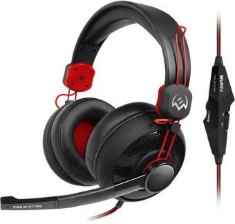Наушники с микрофоном Sven AP-G777MV черный/красный 1.2м мониторные оголовье (SV-014209) от магазина РЭССИ