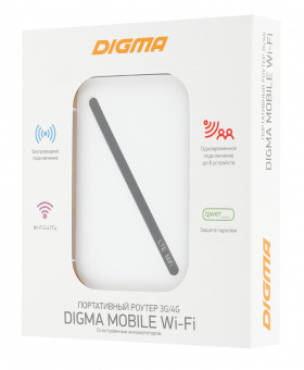 Модем 3G/4G Digma Mobile WiFi DMW1967 USB-C Wi-Fi Firewall +Router внешний белый от магазина РЭССИ