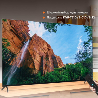 Телевизор LED SunWind 65" SUN-LED65XU401 Яндекс.ТВ Frameless черный 4K Ultra HD 60Hz DVB-T DVB-T2 DVB-C DVB-C2 DVB-S DVB-S2 USB WiFi Smart TV от магазина РЭССИ