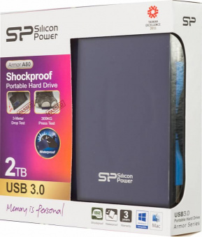 Жесткий диск Silicon Power USB 3.0 2Tb SP020TBPHDA80S3B A80 Armor 2.5" синий от магазина РЭССИ