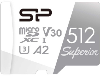 Флеш карта microSDXC 512Gb Class10 Silicon Power SP512GBSTXDA2V20SP Superior + adapter от магазина РЭССИ