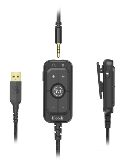 Наушники с микрофоном A4Tech Bloody M590i синий/белый 1м мониторные USB оголовье (M590I SPORTS NAVY) от магазина РЭССИ