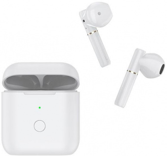 Гарнитура вкладыши QCY T8 белый беспроводные bluetooth в ушной раковине от магазина РЭССИ