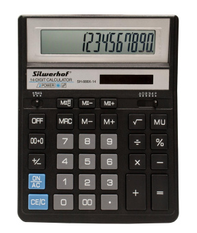 Калькулятор настольный Silwerhof SH-888X-14 черный 14-разр. от магазина РЭССИ