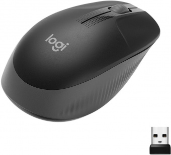 Мышь Logitech M190 черный/темно-серый оптическая (1000dpi) беспроводная USB для ноутбука (2but) от магазина РЭССИ